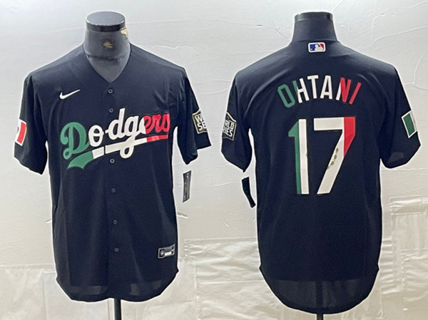 Los Angeles Dodgers #17 Shohei Ohtani Black Cool Base Stitched Jersey